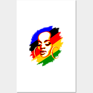 African Woman Face Print Template Posters and Art